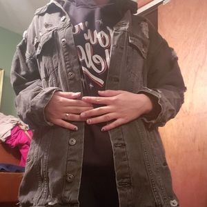 Over-sized stressed Jacket
